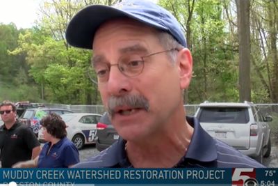 Paul Ziemkiewicz interviewed for ribbon cutting ceremony celebrating the environmental restoration of Muddy Creek in West Virginia